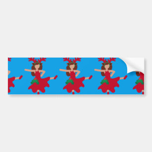 xmas flamenco dancer emoji bumper sticker