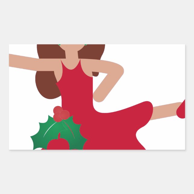 xmas flamenco dancer emoji sticker (Front)