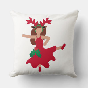 xmas flamenco dancer emoji throw pillow