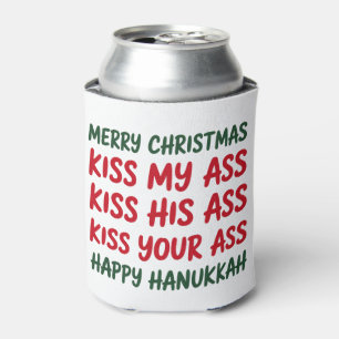 Xmas Funny Merry Christmas Sarcastic Rude Can Cooler