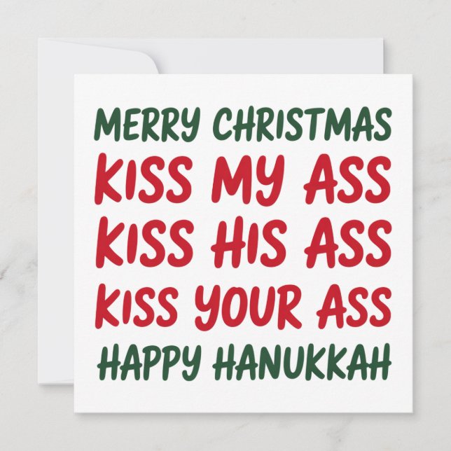 Xmas Funny Merry Christmas Sarcastic Rude Holiday Card (Front)