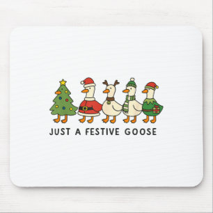 Xmas Funny Silly Goose Christmas Pjs Just A Festiv Mouse Pad