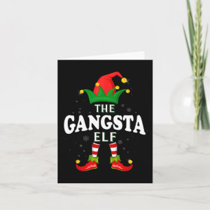 Xmas Gangsta Elf Family Matching Christmas Pajama  Card