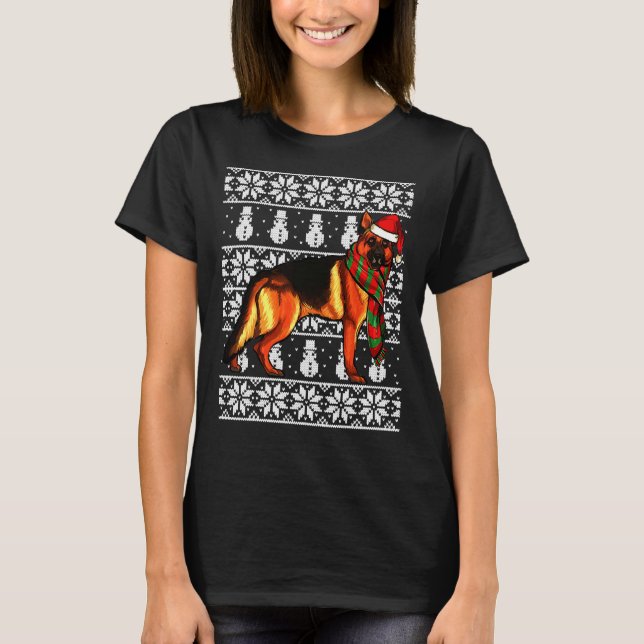 Xmas German Shepherd T-Shirt (Front)