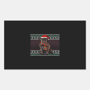 Xmas Giant Schnauzer Dog Santa Hat Ugly Christmas Sticker
