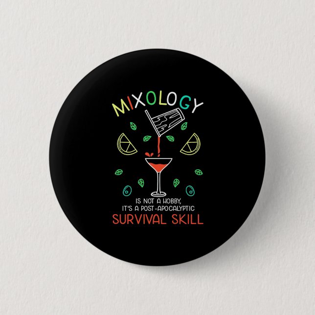 Xmas Gift | Bartender Mixologist 2 Inch Round Button (Front)