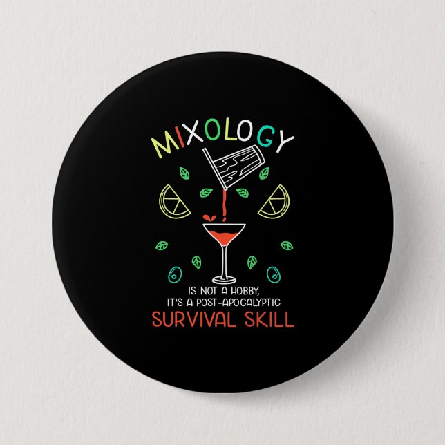 Xmas Gift | Bartender Mixologist 3 Inch Round Button (Front)