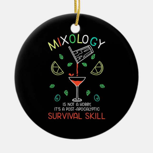 Xmas Gift | Bartender Mixologist Ceramic Ornament (Front)