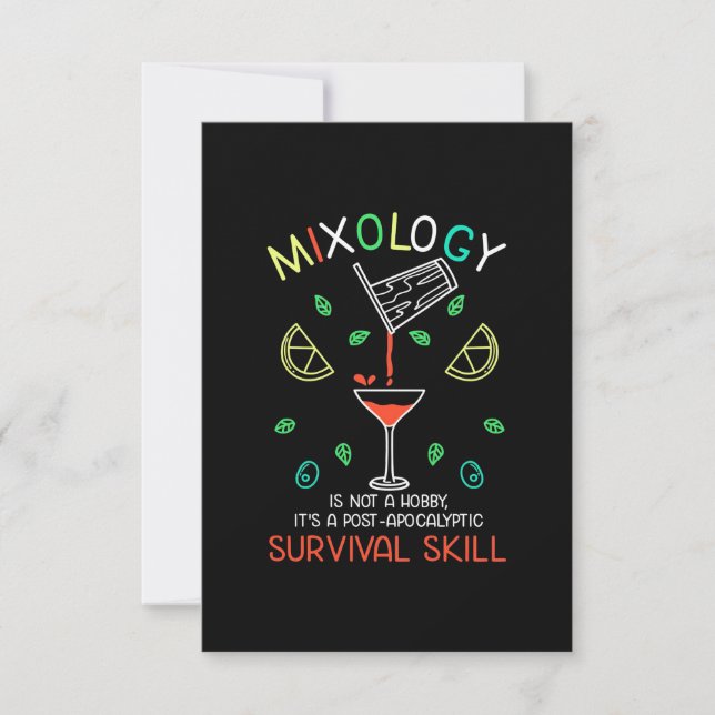Xmas Gift | Bartender Mixologist RSVP Card (Front)