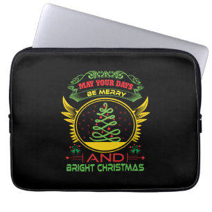 Xmas Gift Be Merry And Bright Christmas Laptop Sleeve