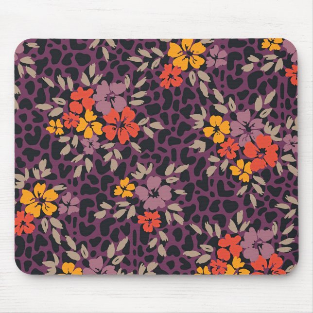 Xmas Gift Bold Oversize Hand Painted Floral Mouse Pad (Front)