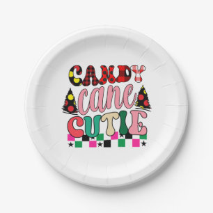 Xmas Gift Candy Cane Cutie Paper Plate