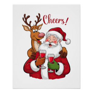 Xmas Gift Cheer Santa Claus Poster