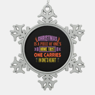 Xmas Gift Christmas Is A Piece Snowflake Pewter Christmas Ornament