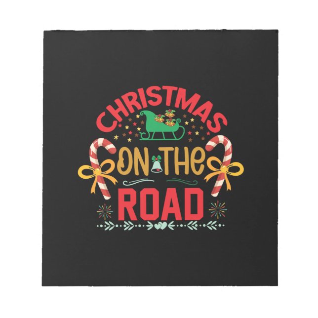 Xmas Gift Christmas On The Road Notepad (Front)