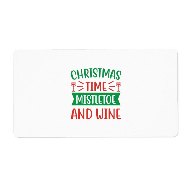 Xmas Gift Christmas Time Mistletoe And Wine (Front)