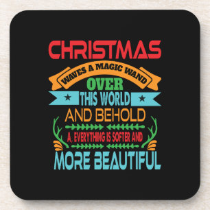 Xmas Gift Christmas Waves A Magic Wand Coaster
