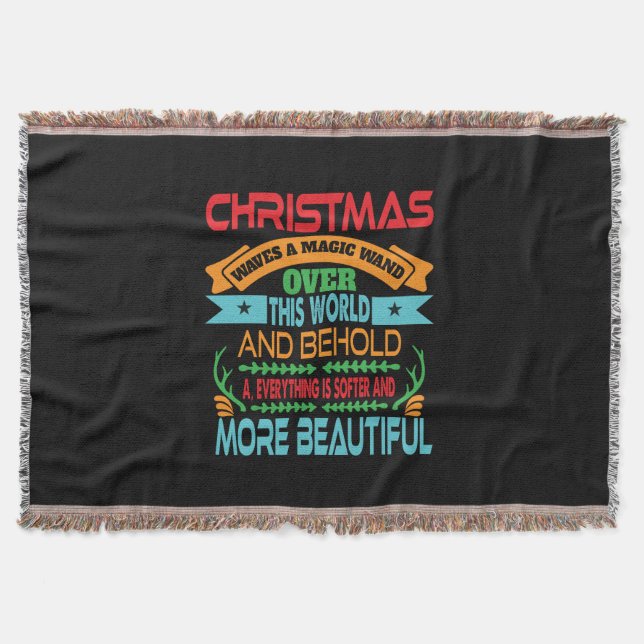 Xmas Gift Christmas Waves A Magic Wand Throw Blanket (Front)