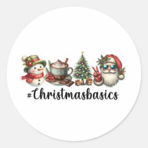 Xmas Gift Christmasbasics Classic Round Sticker