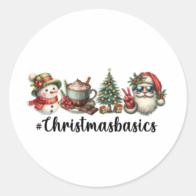 Xmas Gift Christmasbasics Classic Round Sticker (Front)