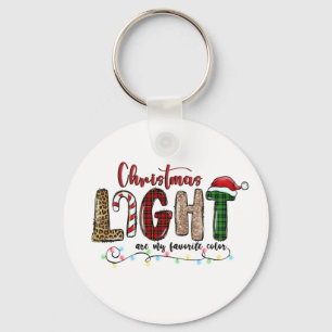 Xmas Gift Chritsmas Light Are My Favourite Colour Keychain