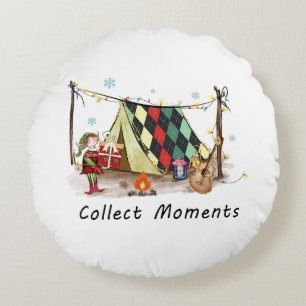 Xmas Gift Collect Moments Round Pillow