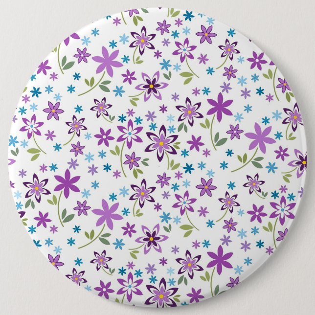 Xmas Gift Cute Floral Ditsy 6 Inch Round Button (Front)