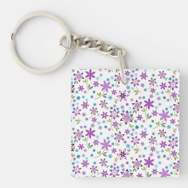 Xmas Gift Cute Floral Ditsy Keychain (Front)