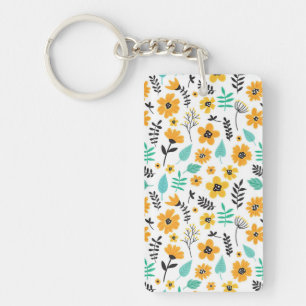 Xmas Gift Cute Hand Drawn Floral Colourful Keychain