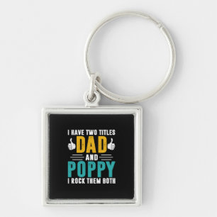 Xmas Gift   Dad And Poppy I Rock Them Keychain