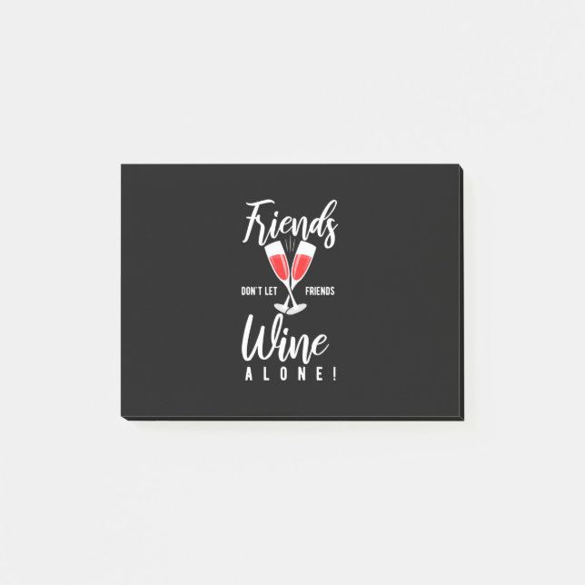 Xmas Gift | Do Not Let Friends Wine Alone Post-it Notes (Front)