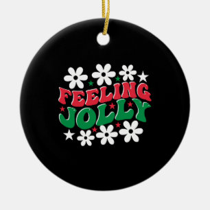 Xmas Gift Feeling Jolly Ceramic Ornament