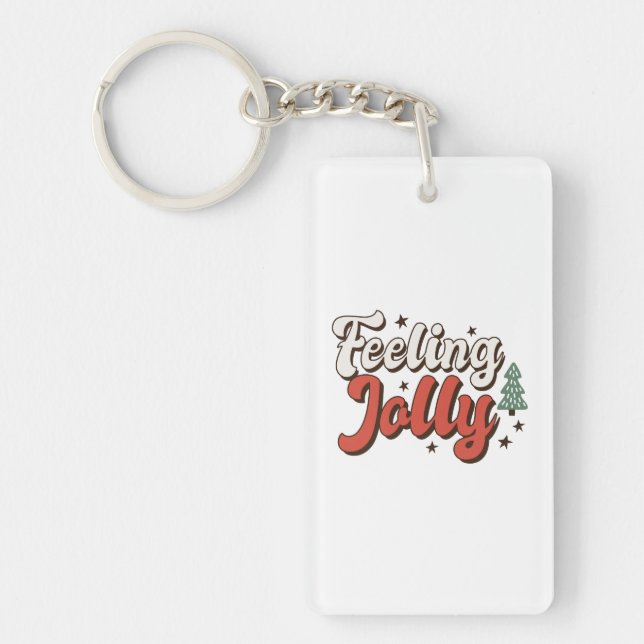 Xmas Gift Feeling Jolly Keychain (Front)