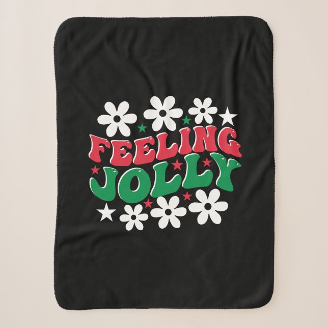 Xmas Gift Feeling Jolly Sherpa Blanket (Front)