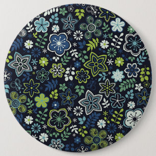 Xmas Gift Floral 3D Wall Art 6 Inch Round Button