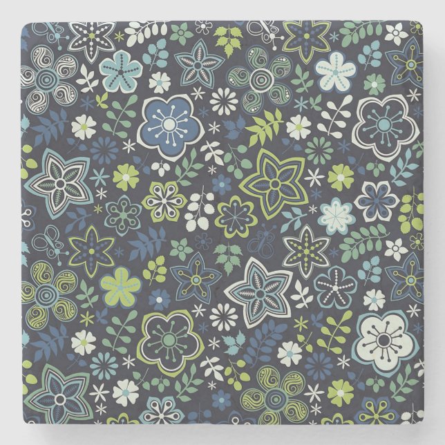 Xmas Gift Floral 3D Wall Art Stone Coaster (Front)