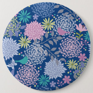 Xmas Gift Floral 60th Birthday 6 Inch Round Button