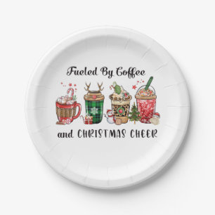 Xmas Gift Fuelled By Coffee And Christmas Cheer Paper Plate