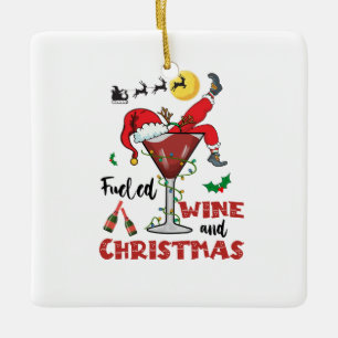 Xmas Gift Fuelled Wine And Christmas Ceramic Ornament