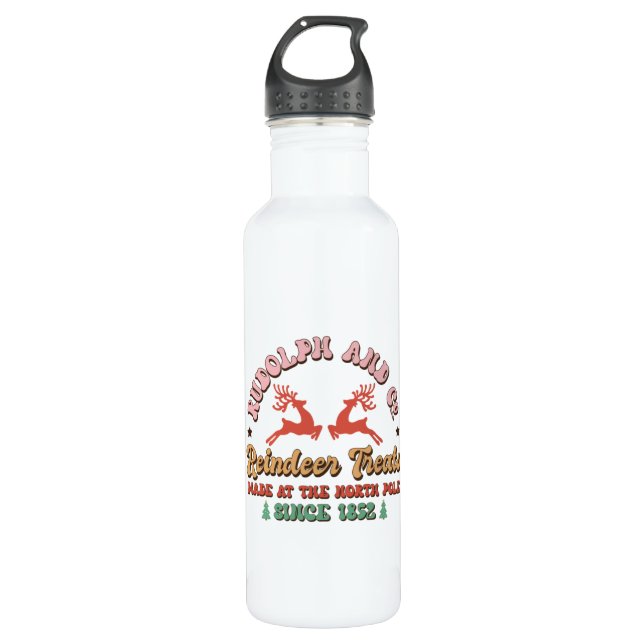 Xmas Gift Go Reindeer Treats 710 Ml Water Bottle (Front)