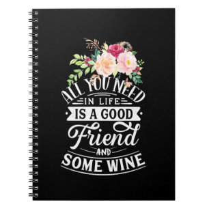 Xmas Gift   Good Friend And Some Wine Notebook