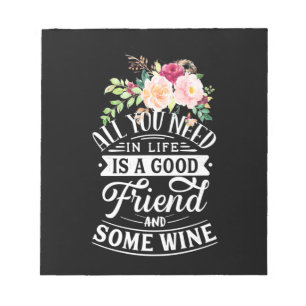 Xmas Gift Good Friend And Some Wine Notepad
