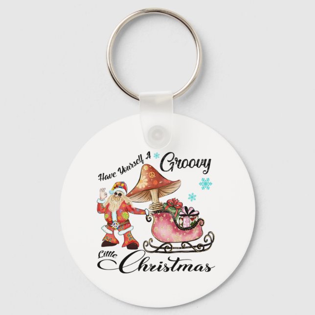 Xmas Gift Have Yourself A Groovy Keychain (Front)