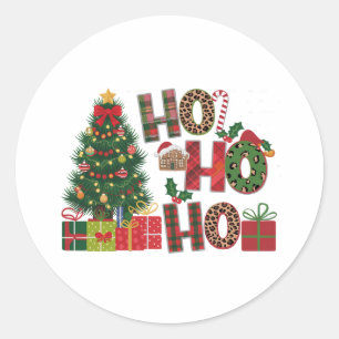 Xmas Gift Ho Ho Ho Classic Round Sticker