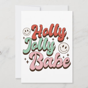 Xmas Gift Holly Jolly Babe Invitation