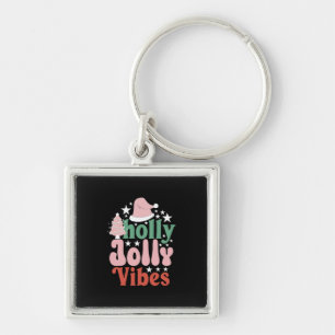Xmas Gift Holly Jolly Vibes Keychain
