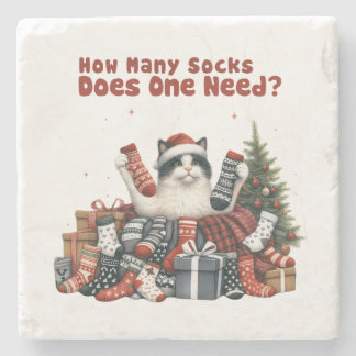 Xmas Gift How Many Socks Does One Need Stone Coaster