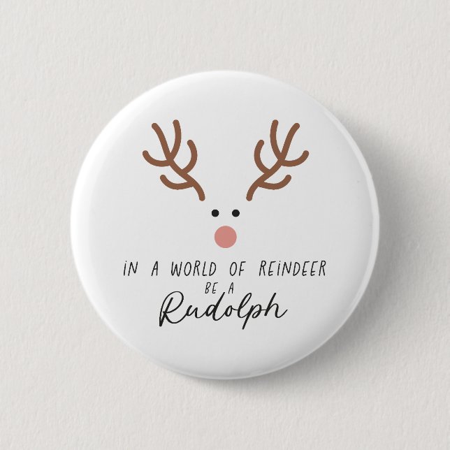 Xmas Gift In A World Of Reindeer 2 Inch Round Button (Front)