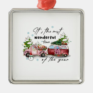 Xmas Gift It Is The Most Wonderful Time Metal Ornament