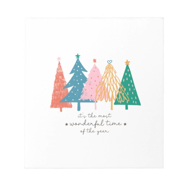 Xmas Gift It Is The Most Wonderful Time Notepad (Front)